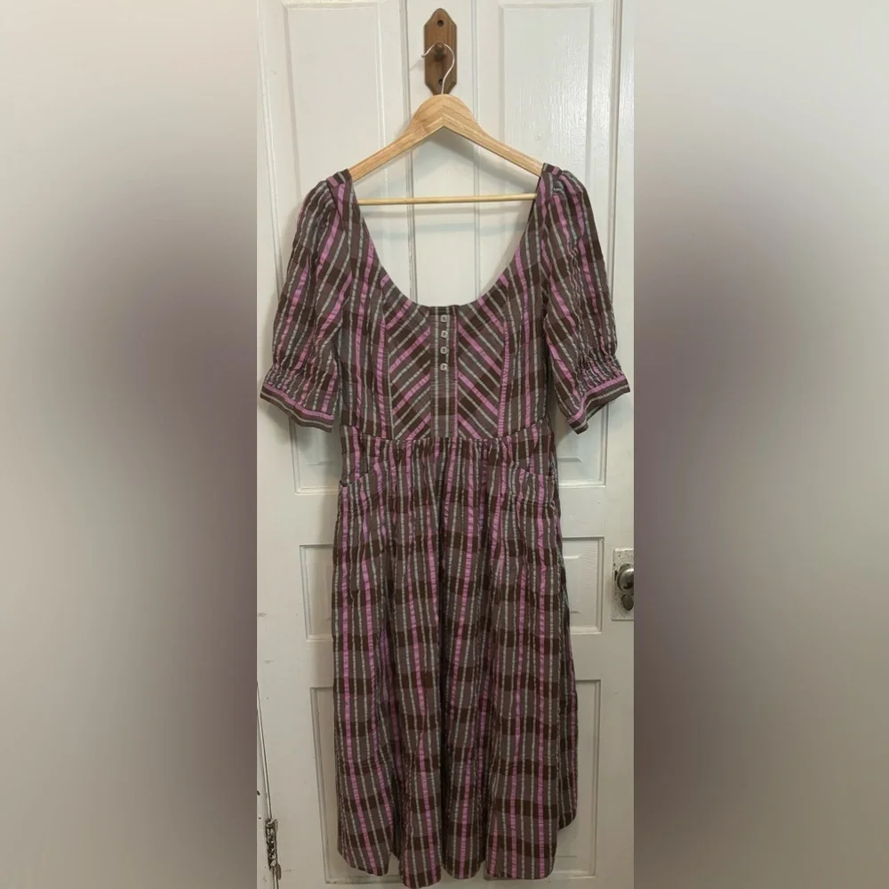 Free People Tulie Plaid Midi Dress Size Small